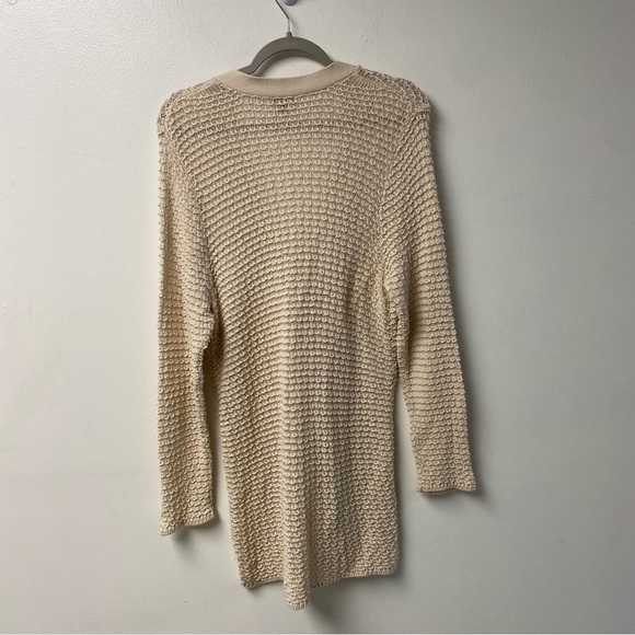 J Jill Textured Oatmeal Longline Cardigan Cotton Wool Blend Size Large - Picture 6 of 6